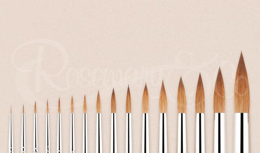 Rosemary & Co Paint Brushes (Series 33. Kolinsky Sable Pointed Rounds)