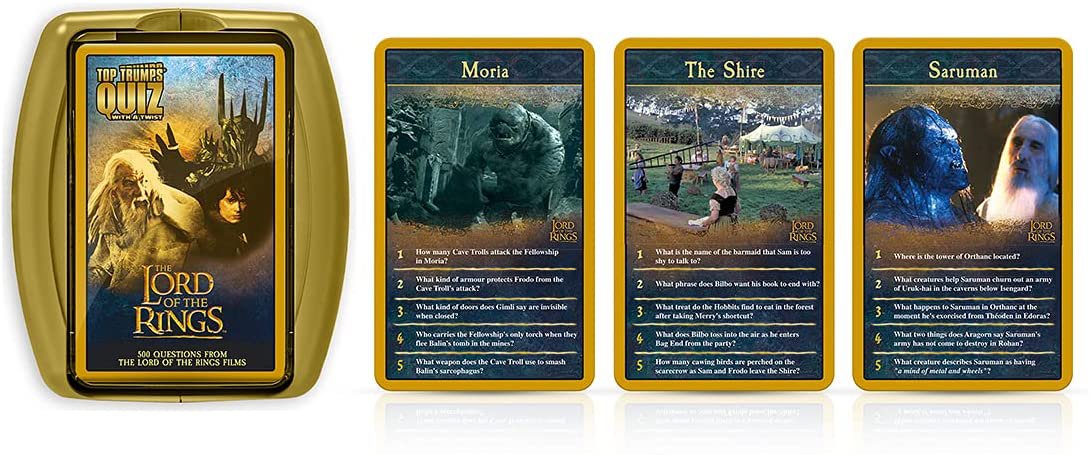 LORD OF THE RINGS TOP TRUMPS QUIZ GAME