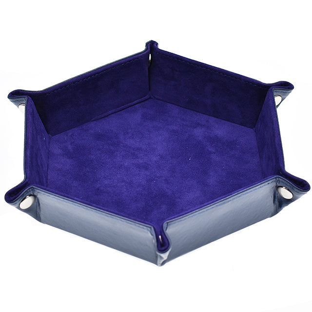 UDIXI Velvet Faux Leather Folding Hexagon Dice Tray