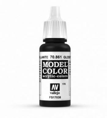 Vallejo AV Vallejo Model Color 17ml - Gloss Black