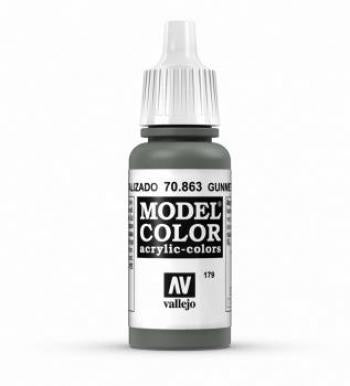 Vallejo AV Vallejo Model Color 17ml - Metallic Gunmetal Grey